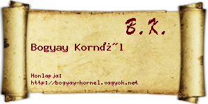 Bogyay Kornél névjegykártya